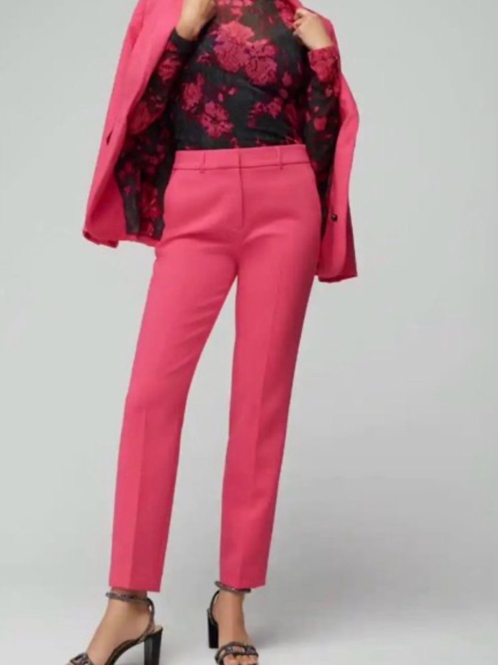 WHBM White House Black Market Slim Ankle Pants Women’s Size 12 Pink Career Work